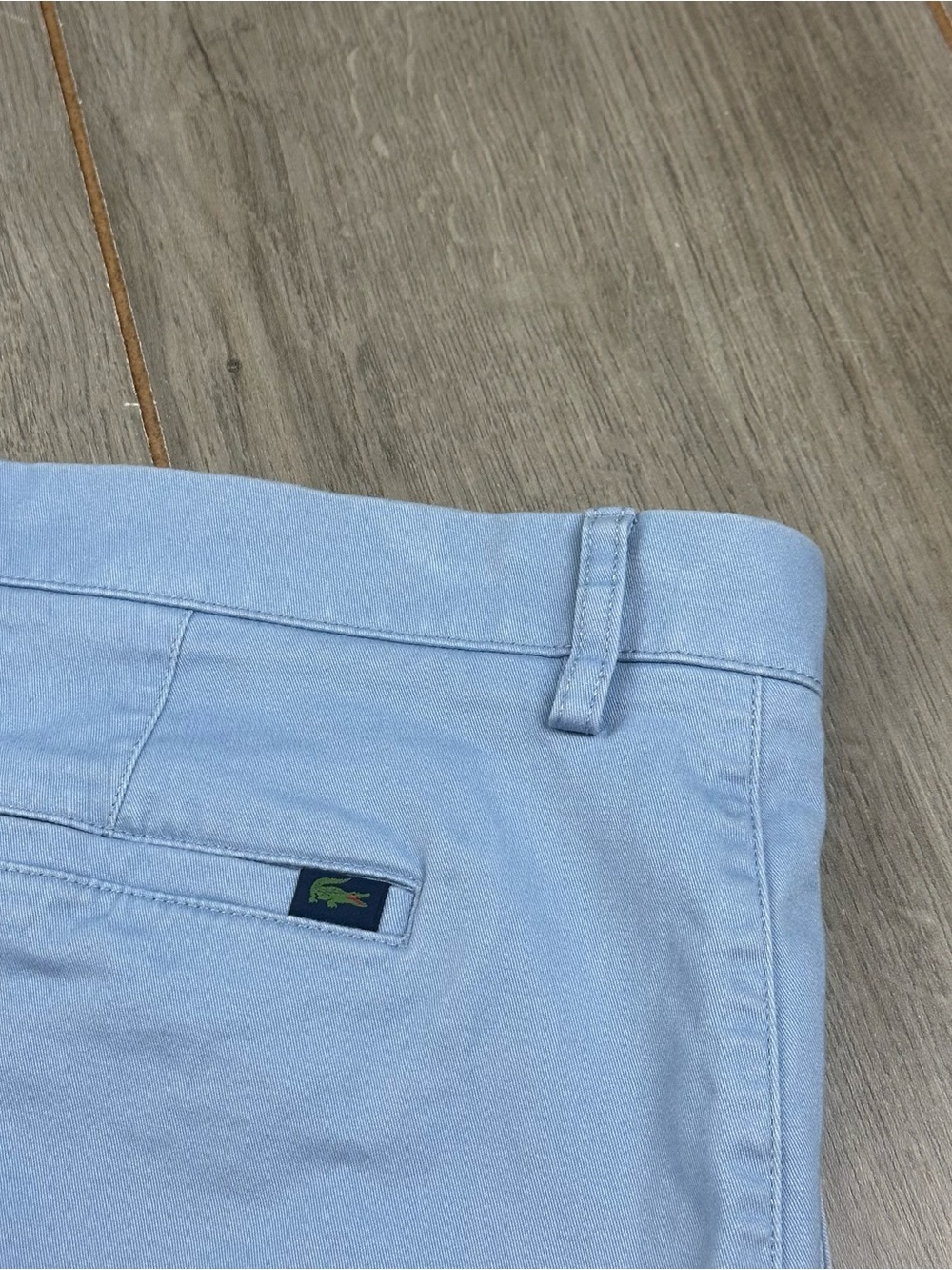 Lacoste Chino Shorts 40 (tag 42) Flat Front Blue